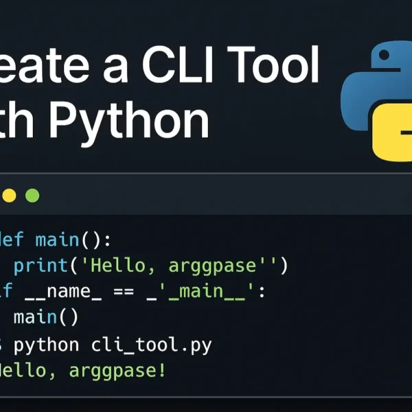 Feature image showing the Python logo and a command-line terminal with the title ‘Create CLI Tool with Python: From Zero to Hero