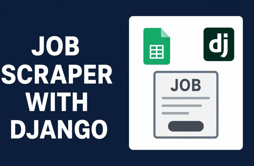 Python Django job scraper workflow with BeautifulSoup, TimesJobs, and Google Sheets integration.