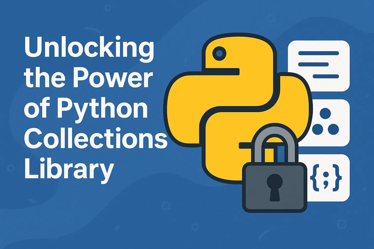 Unlocking the Power of Python Collections Library – feature image with Python logo and data structures